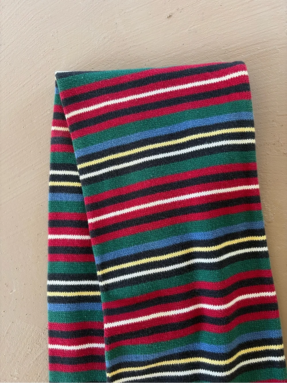 Tommy Hilfiger Multicolor Striped Knit Scarf in Red, Green, Black, Blue, Yellow